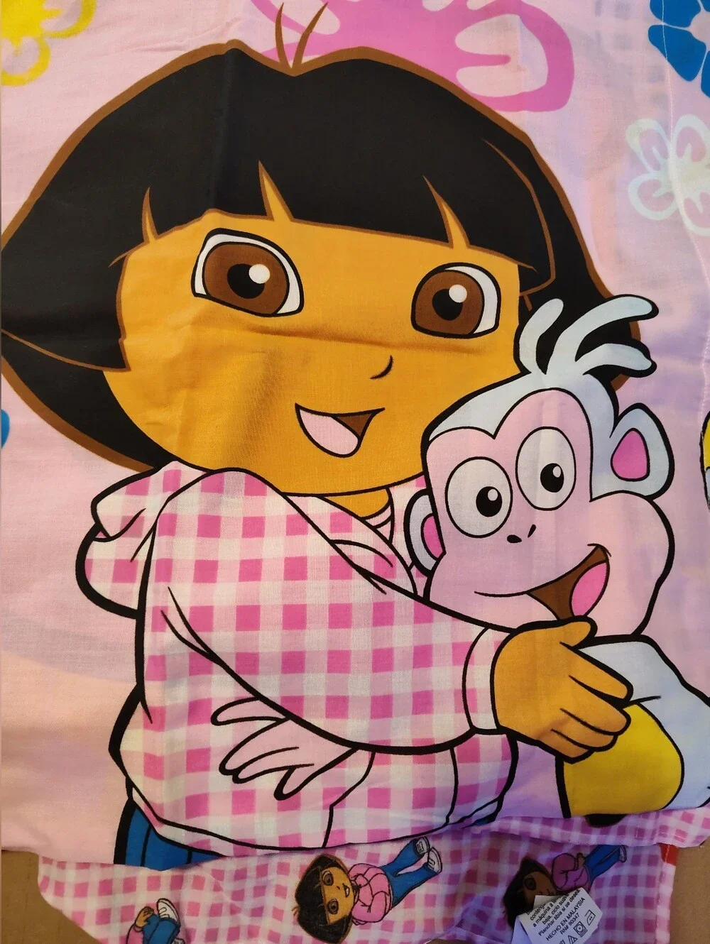 2009 Dora the explorer 3 Piece Sheet Set Twin Flat Fitted Pillowcase Nick Jr.